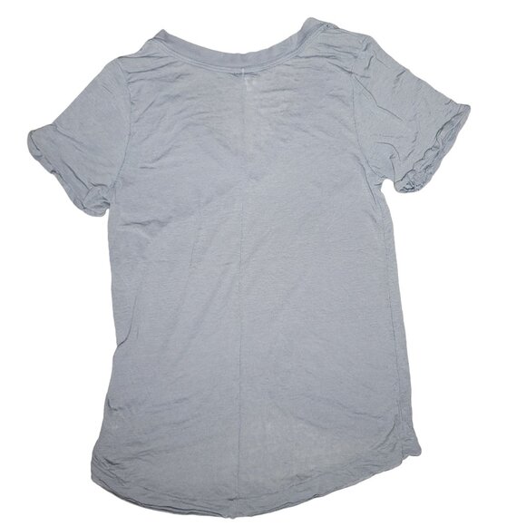 We The Free Light Blue Short-Sleeve V-Neck Tee shirt burn out tee medium - Picture 2 of 4